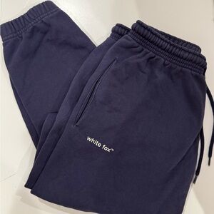 White Fox Navy sweatpants